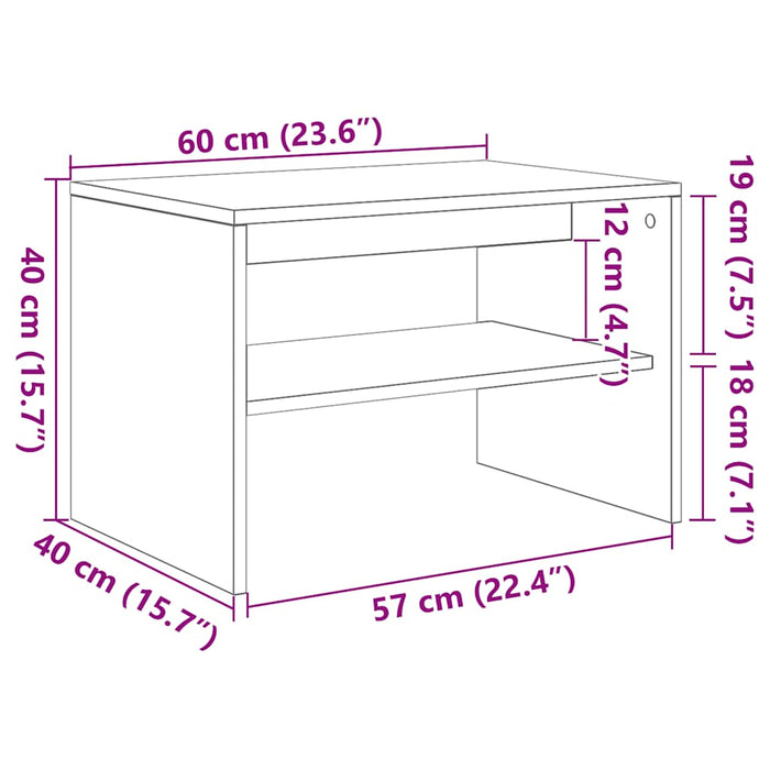 Dulap TV Gri Sonoma 60x40x40 cm lemn prelucrat - WALTI WALTI