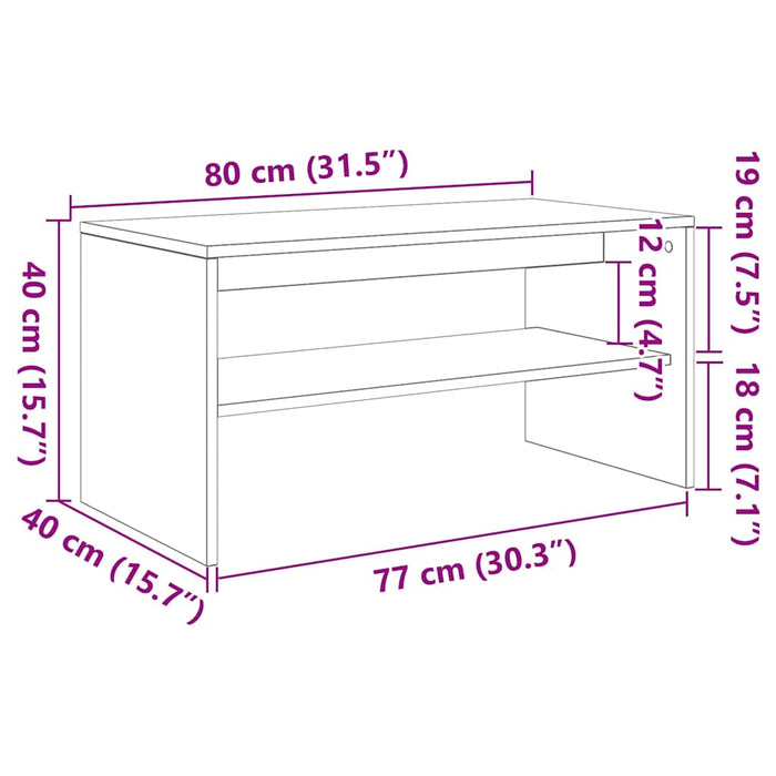 Dulap TV Stejar Negru 80x40x40 cm Lemn prelucrat - WALTI WALTI