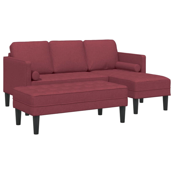 Set de canapea cu pernă 2 pcs Roșu Vin Poliester - WALTI WALTI