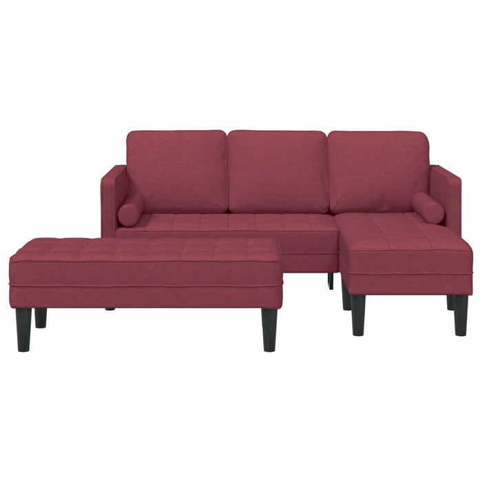 Set de canapea cu pernă 2 pcs Roșu Vin Poliester - WALTI WALTI