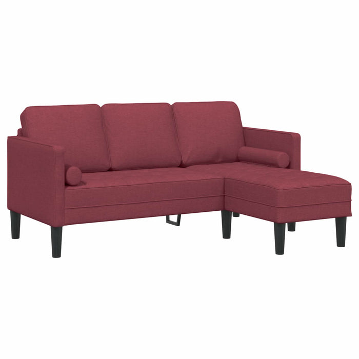 Set de canapea cu pernă 2 pcs Roșu Vin Poliester - WALTI WALTI