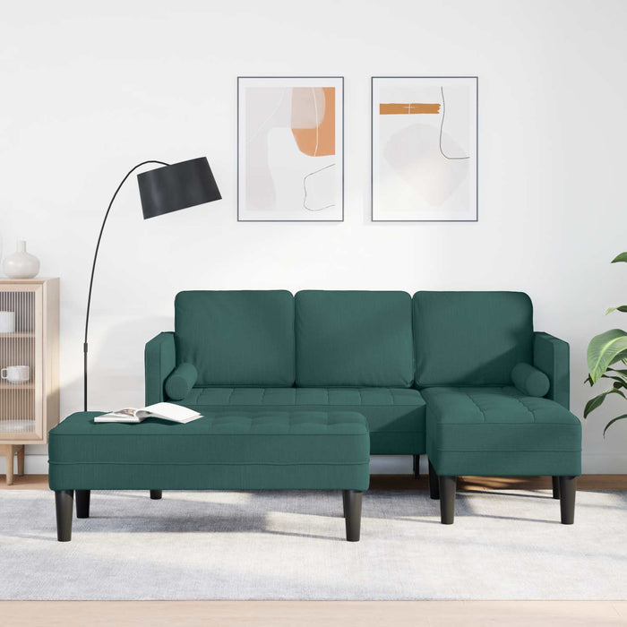 Set de canapea cu pernă 2 pcs Verde închis Poliester - WALTI WALTI