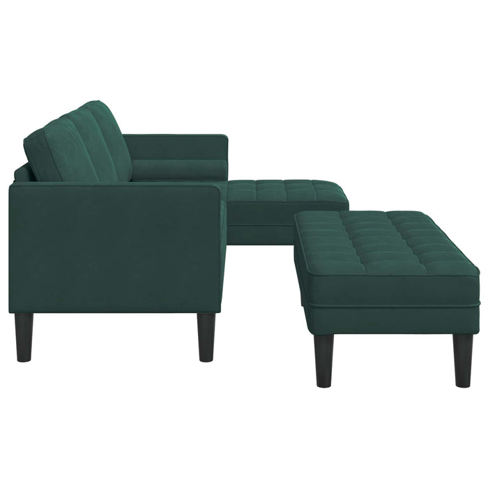 Set de canapea cu pernă 2 pcs Verde închis Poliester - WALTI WALTI