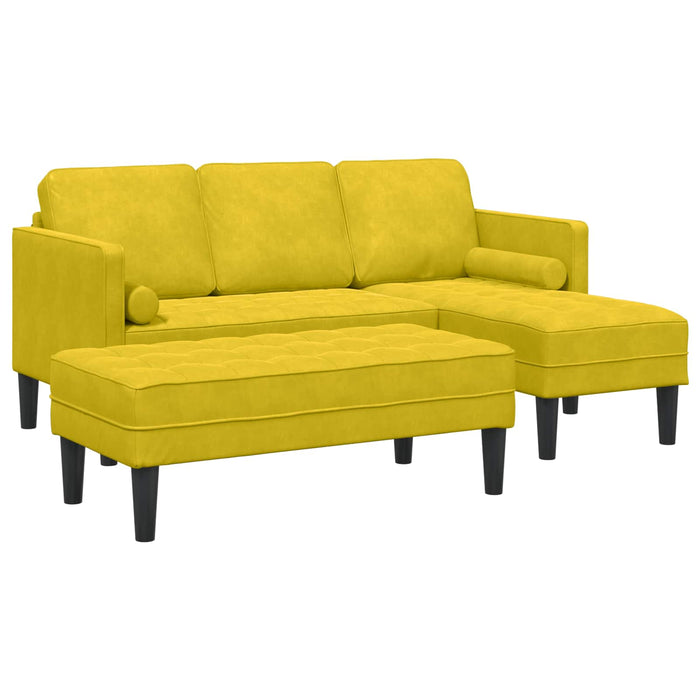 Set de canapea cu pernă 2 pcs Galben Poliester - WALTI WALTI