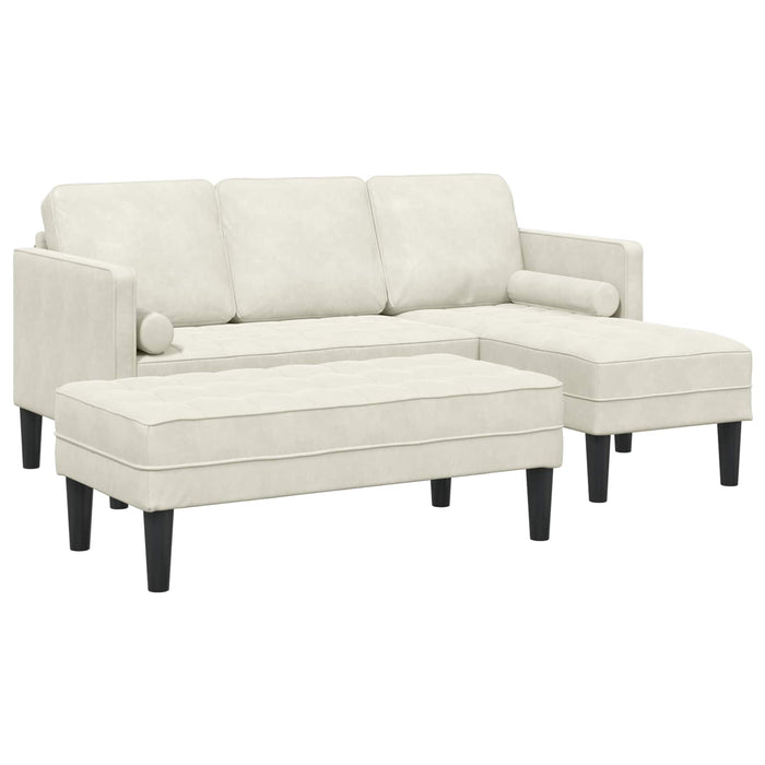 Set de canapea cu pernă 2 pcs Crem Poliester - WALTI WALTI