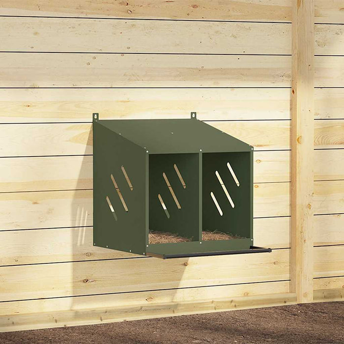 Cuibă pentru pui cu 2 compartimente, metal verde măsline - WALTI WALTI