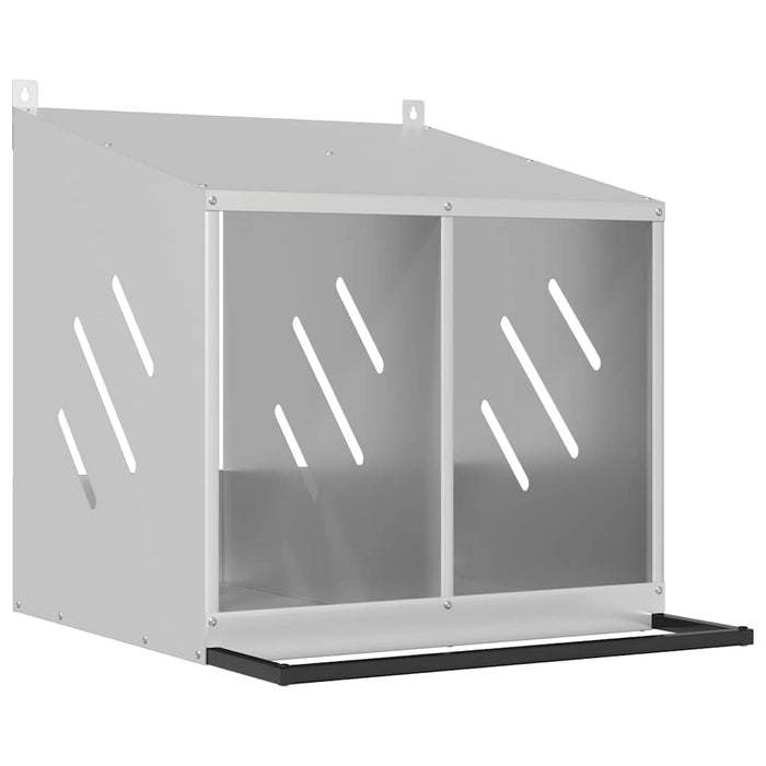 Cutie pentru pui cu 2 compartimente, metal argintiu galvanizat - WALTI WALTI