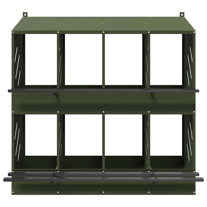 Cuibă pentru pui cu 8 compartimente, metal verde măsline - WALTI WALTI