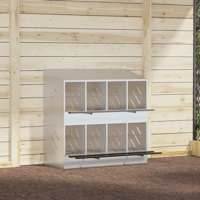 Cutie pentru pui cu 8 compartimente, metal argintiu galvanizat - WALTI WALTI