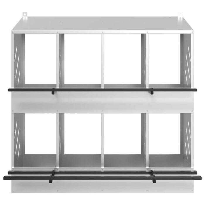 Cutie pentru pui cu 8 compartimente, metal argintiu galvanizat - WALTI WALTI