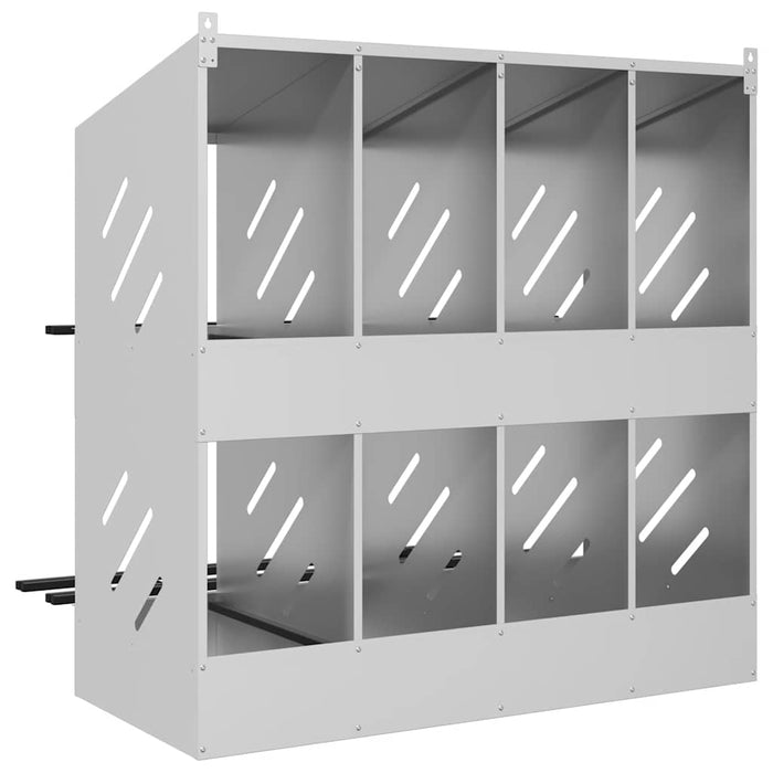 Cutie pentru pui cu 8 compartimente, metal argintiu galvanizat - WALTI WALTI