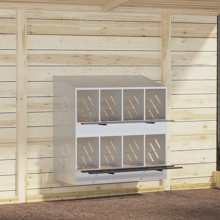 Cutie pentru pui cu 8 compartimente, metal argintiu galvanizat - WALTI WALTI