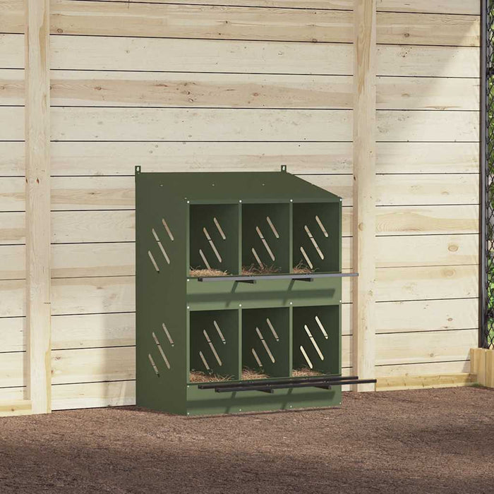 Cutie de pui cu 6 compartimente din metal verde măsline - WALTI WALTI