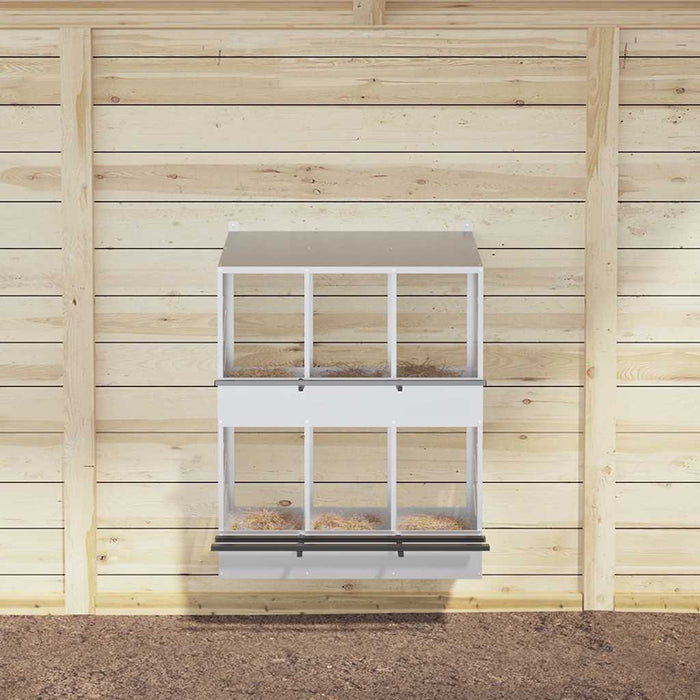 Cubit pentru pui cu 6 compartimente, metal argintiu galvanizat - WALTI WALTI