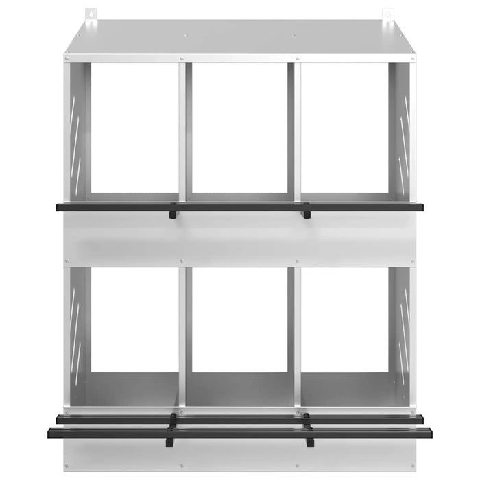 Cubit pentru pui cu 6 compartimente, metal argintiu galvanizat - WALTI WALTI