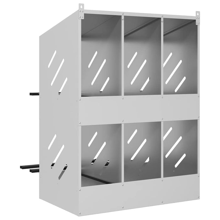 Cubit pentru pui cu 6 compartimente, metal argintiu galvanizat - WALTI WALTI