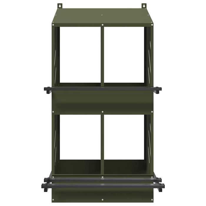 Cuibă pentru pui cu 4 compartimente, metal verde măsline - WALTI WALTI