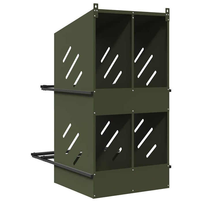 Cuibă pentru pui cu 4 compartimente, metal verde măsline - WALTI WALTI