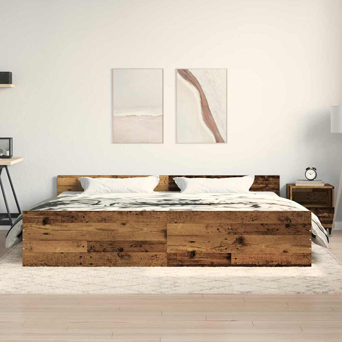 Cadru de pat Lemn Vechi 203 x 203 x 50 cm Lemn compozit - WALTI WALTI