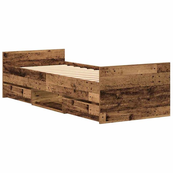 Cadru de pat cu headboard Lemn vechi 75 x 190 cm Lemn compozit - WALTI WALTI