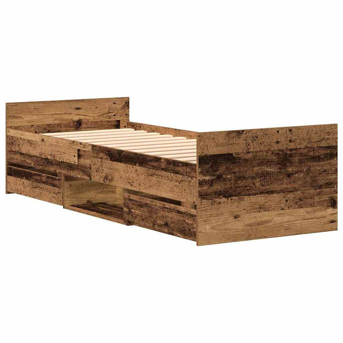 Cadru de pat cu headboard Lemn vechi 75 x 190 cm Lemn compozit - WALTI WALTI