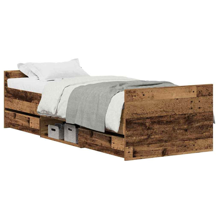 Cadru de pat cu headboard Lemn vechi 75 x 190 cm Lemn compozit - WALTI WALTI