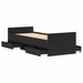 Cadru de pat cu sertar Stejar negru 75 x 190 cm Lemn compozit - WALTI WALTI