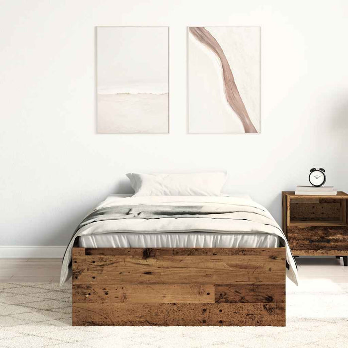 Cadru de pat fără saltea Lemn vechi 75x190 cm Lemn prelucrat - WALTI WALTI