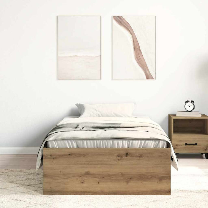 Cadru de pat fără saltea Stejar Artisan 75x190cm Lemn prelucrat - WALTI WALTI