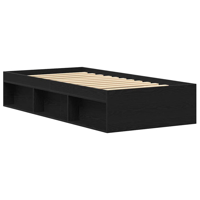Cadru de pat fără saltea Stejar negru 75x190 cm Lemn prelucrat - WALTI WALTI