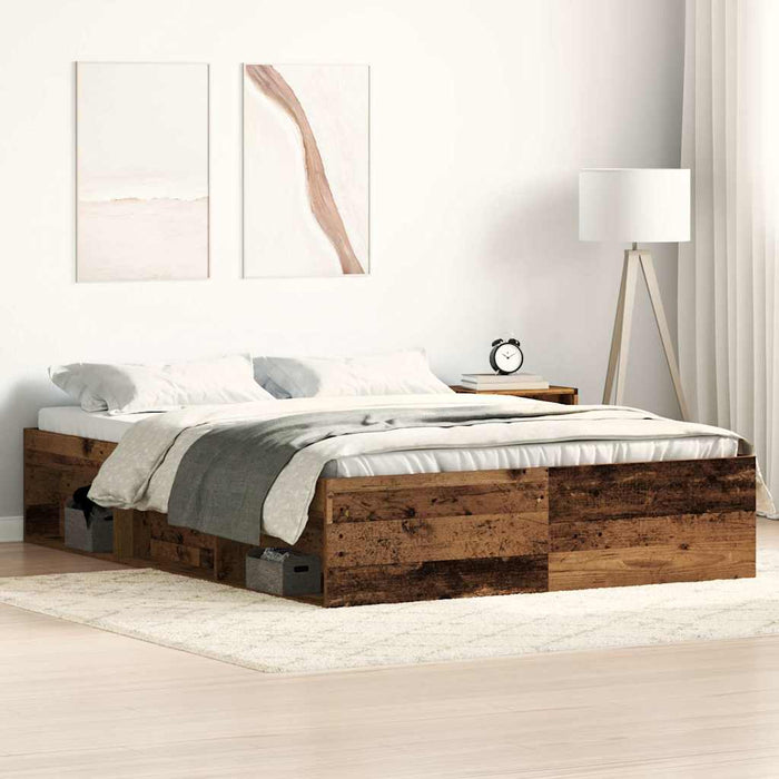 Cadru de pat fără saltea Lemn vechi 135x190cm Lemn prelucrat - WALTI WALTI