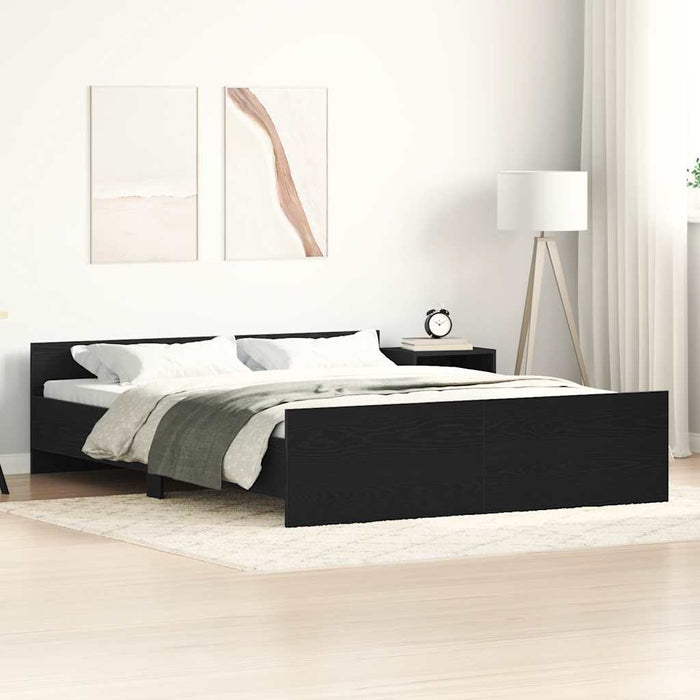 Cadru pat fără saltea, stejar negru, 150x200 cm, lemn prelucrat - WALTI WALTI