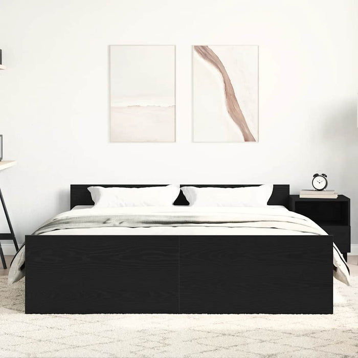Cadru pat fără saltea, stejar negru, 160x200 cm, lemn prelucrat - WALTI WALTI