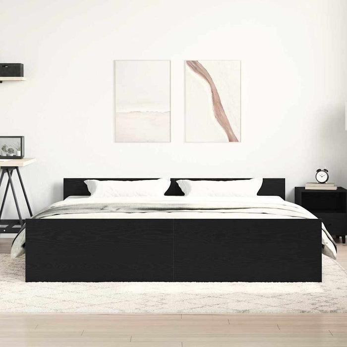 Cadru de pat fără saltea, stejar negru, 180x200 cm, lemn stratificat - WALTI WALTI