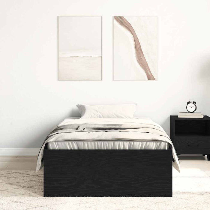 Cadru de pat fără saltea Stejar negru 90x200 cm Lemn prelucrat WALTI