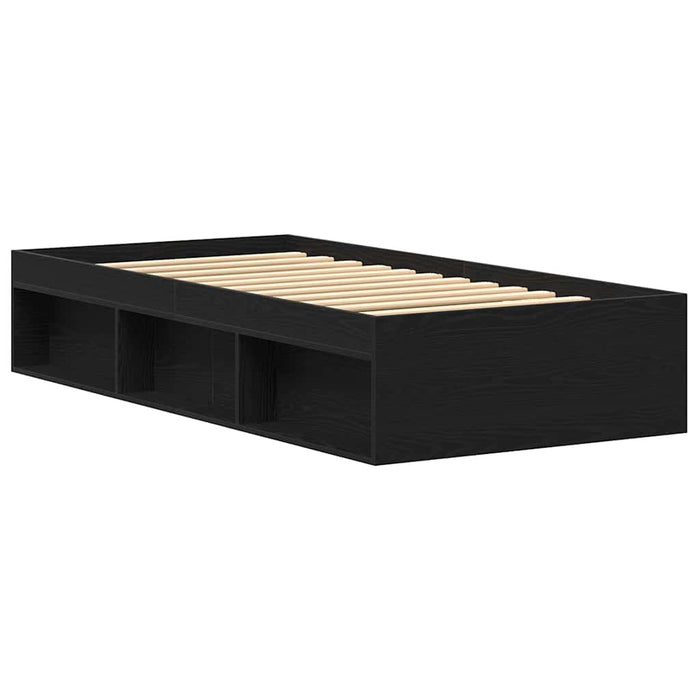 Cadru de pat fără saltea Stejar negru 90x200 cm Lemn prelucrat WALTI