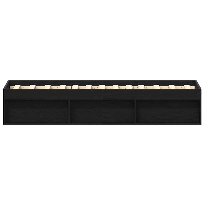 Cadru de pat fără saltea Stejar negru 90x200 cm Lemn prelucrat WALTI