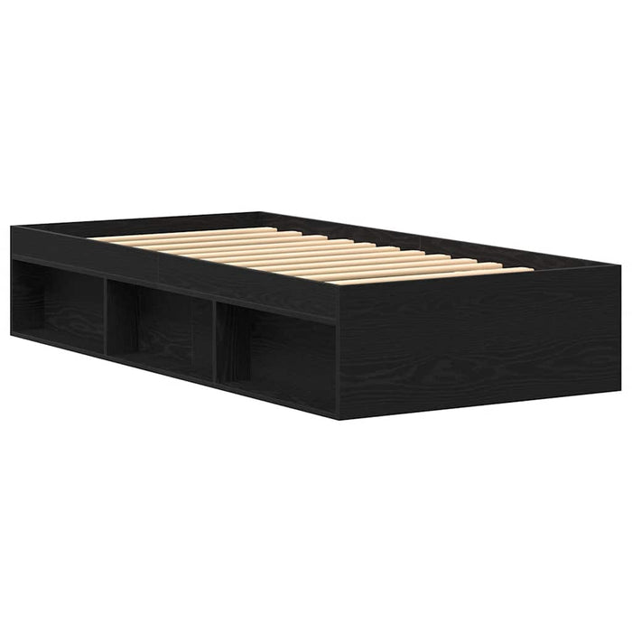 Cadru de pat fără saltea Stejar negru 90x200 cm Lemn prelucrat WALTI