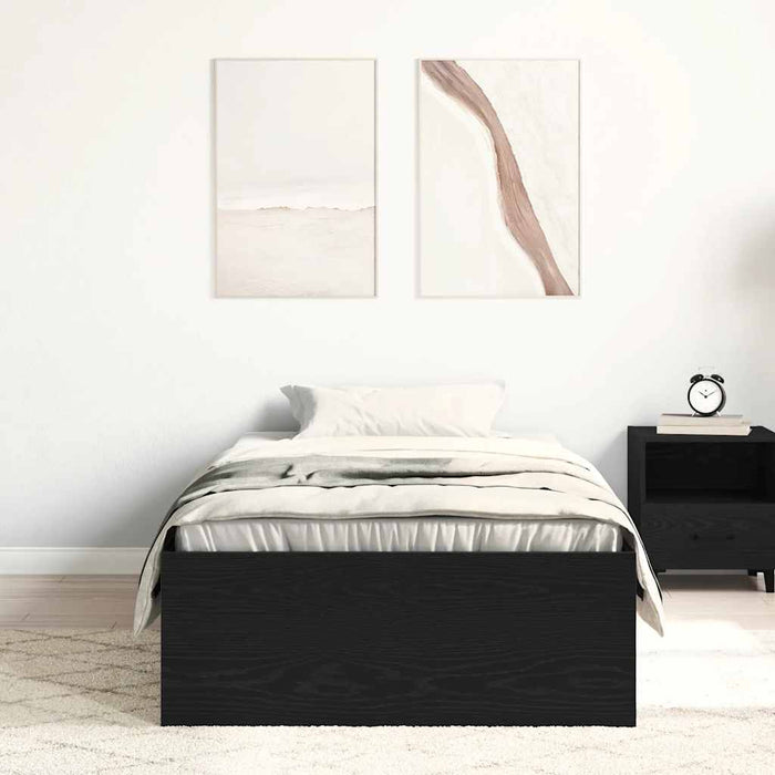 Cadru de pat fără saltea Stejar negru 100x200 cm Lemn prelucrat - WALTI WALTI
