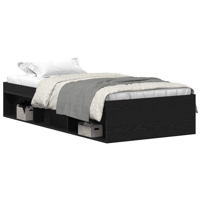 Cadru pat fără saltea Stejar negru 90x190 cm Lemn prelucrat - WALTI WALTI