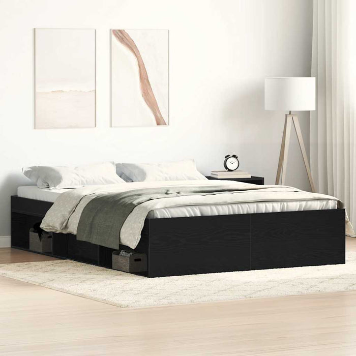 Cadru pat fără saltea, stejar negru, 120x200 cm, lemn prelucrat - WALTI WALTI