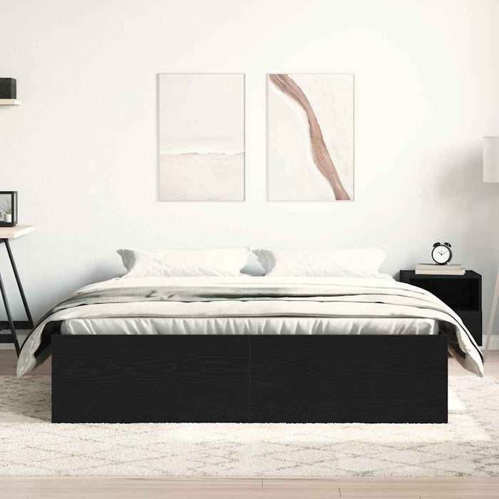 Cadru pat fără saltea, stejar negru, 160x200 cm, lemn prelucrat - WALTI WALTI
