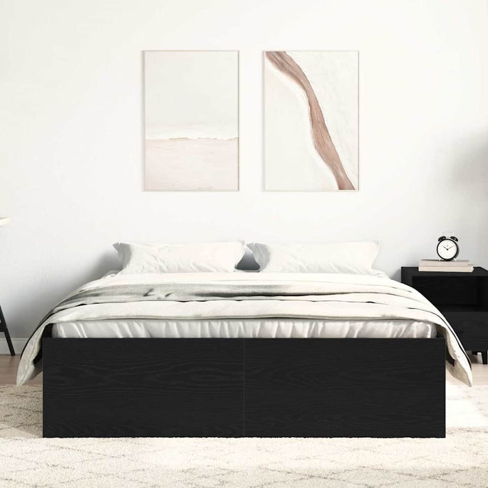 Cadru pat fără saltea, stejar negru, 140x190 cm, lemn prelucrat - WALTI WALTI