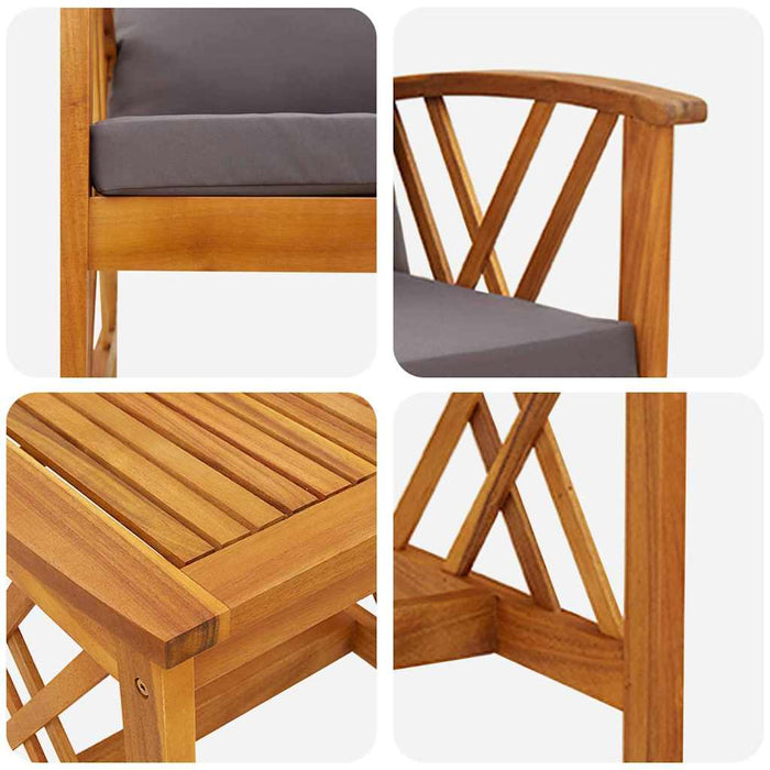 Set de canapele pentru grădină 3 pcs Maro lemn masiv de acacia - WALTI WALTI