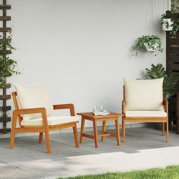 Set bistro cu pernă 3 pcs Maro Lemn Solid de Acacia - WALTI WALTI
