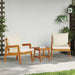 Set bistro cu pernă 3 pcs Maro Lemn Solid de Acacia - WALTI WALTI
