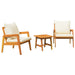 Set bistro cu pernă 3 pcs Maro Lemn Solid de Acacia - WALTI WALTI