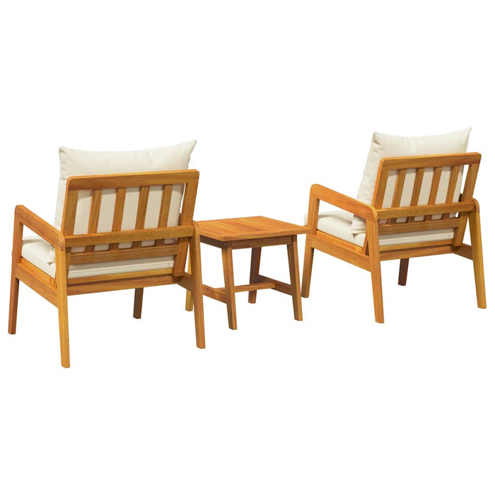 Set bistro cu pernă 3 pcs Maro Lemn Solid de Acacia - WALTI WALTI