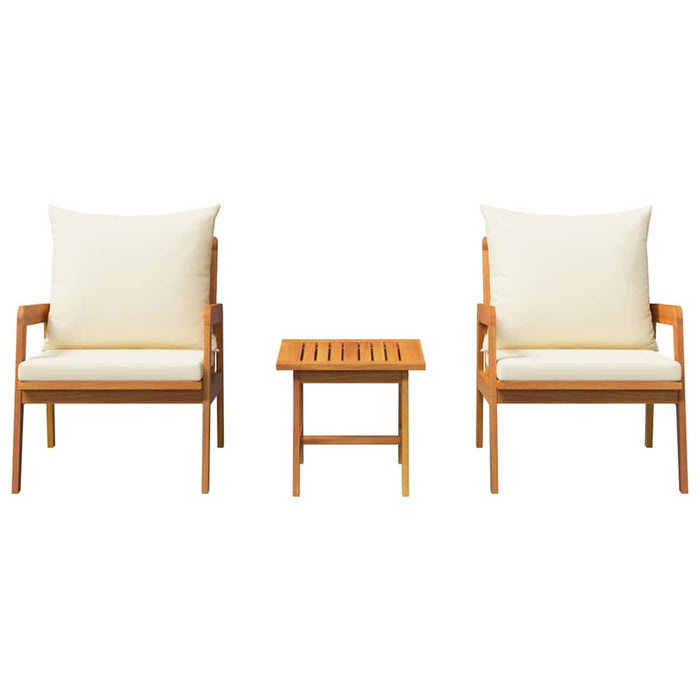Set bistro cu pernă 3 pcs Maro Lemn Solid de Acacia - WALTI WALTI