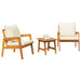 Set bistro cu pernă 3 pcs Maro Lemn Solid de Acacia - WALTI WALTI
